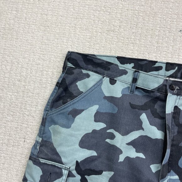 VTG Big Al Military Blue Camo Cargo Shorts Size 42 Baggy Y2K Skater Canada Made* - Picture 2 of 16
